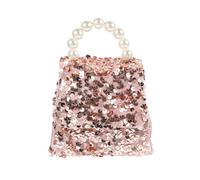 TOYANDONA Pailletten Umhängetasche Kinder Klein mit Perlenhenkel Robuste Mädchen Schultertasche Rosa Vielseitig für Alltag und Geschenk