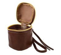 TOYANDONA PU Vintage Kosmetiktasche mit Reißverschluss Kleine Lippenstift Organizer Geldbörse aus Ölwachspolyurethan Kompakte Münz und Schmucktasche für Reise und Alltag