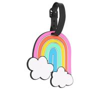 TOYANDONA Regenbogen Gepäckanhänger aus Strapazierfähigem Silikon Buntes Namensschild für Koffer und Rucksack Wasser und Staubdicht Reisegepäck Id Etikett für Kreuzfahrten und