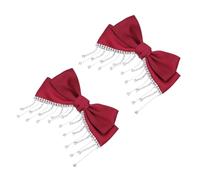 TOYANDONA Rote Schleifen Haarspangen Aus Metall Mit Strassbesatz 2 Stück Haarschmuck Für Frauen Und Mädchen Modische Alligator Clips Für Alltag Und Geschenk