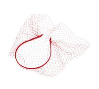 TOYANDONA Roter Vintage Fascinator Stirnband aus Atmungsaktivem Netzgewebe mit Strassbesatz Brautschleier Haarreif im Stil der 1920 Stück Jahre für Hochzeiten und Festliche Anlässe