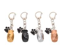 TOYANDONA Schlüsselanhänger Tierurne Metall Kleiner Gedenkbehälter mit Pfotenabdruck für Hunde und Katzen Andenken Schmuck für Haustier Asche Erinnerung Reise