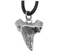 TOYANDONA Shark Tooth Halskette Herren mit Schwarzem Lederband Robuster Haizahn Anhänger Langlebige Halskette für Männer Modisches Accessoire Einfache Struktur Farbecht und Bequem
