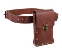 TOYANDONA Vintage Bauchtasche Damen Gürteltasche aus Pu Braun für Outdoor und Sport Mobile Geldbörse und Kleiner Hüfttasche im Punk Stil