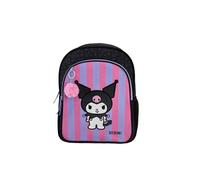 TOYBAGS Kuromi Schulrucksack mit zwei Fächern, mit POM-Pom-Zubehör, anpassbar an den Trolley, Laptop-Fach, gepolstertes Rückenteil, 44 x 30 x 20 cm