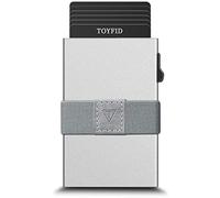 TOYFID RFID Card Holder Pop Up Minimalist Wallet for Men Women RFID Blocking Protection Metal Aluminum Slim Credit Card Case