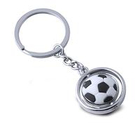 TOYMYTOY Fußball Schlüsselanhänger aus Metall - 3D Sport Keychain drehbar, Fußballanhänger als Geschenk für Fans, Kinder & Erwachsene - Robustes Accessoire für Rucksack, Tasche & Autoschlüssel