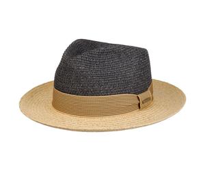 Toyo Raffia Fedora Strohhut by Stetson dunkelblau S (54-55 cm)