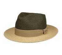 Toyo Raffia Fedora Strohhut by Stetson dunkeloliv L (58-59 cm)