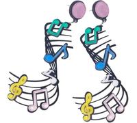 Toyvian 1 Paar Acryl Musiknoten Ohrringe Baumelnd Übertrieben Bunt Statement Schmuck für Frauen Party