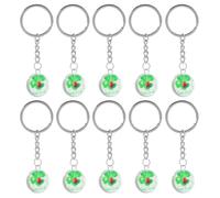 Toyvian 10 Stück Metall Schlüsselanhänger Vierblättriges Kleeblatt Grün St Patrick's Day Glücksbringer Taschenanhänger mit Schnellaufhängung für Partygeschenk