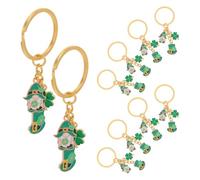 Toyvian 10 Stück Schlüsselanhänger mit Vierblättrigem Kleeblatt aus Metall Leichter Irischer Glücksbringer für St Patrick’s Day Taschen und Schlüsselanhänger Geschenk für Frauen