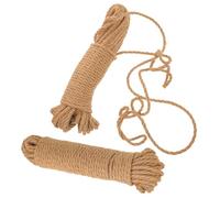 Toyvian 2 Rollen Juteseil 4mm Naturhanfseil zum Basteln Verpacken und Gartenarbeit Handgefertigtes Robustes Bindfaden 20m Pro Rolle