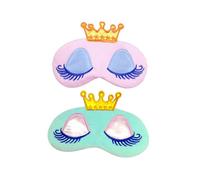 Toyvian 2 Stück Cartoon Schlafmaske mit Langer Wimpern Augenbinde Superweich Lichtundurchlässig Verstellbares Doppelband Schlafaccessoire für Mädchen und Frauen Geschenk