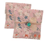 Toyvian 2 Stück Chinesische Schmucktasche mit Klappverschluss Robuste Stoff Aufbewahrungstasche für Ohrringe Halsketten und Armbänder Organizer für Reise und Alltag Staubgeschützt Rosa