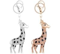 Toyvian 2 Stück Giraffe Schlüsselanhänger aus Legierung mit Poliertechnik Kleine Giraffendekoration für Basteln und Modische Taschenanhänger