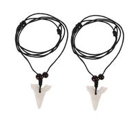 Toyvian 2 Stück Teiliges Haizahn Resin Halskette Unisex Surfer Schmuck mit Detailgetreuem Haifischzahn anhänger Langlebig Modisch Vielseitig Kombinierbar Individuelles Accessoire für