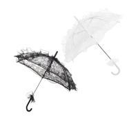Toyvian 2 Stück Vintage Hochzeitsschirme mit Spitzenverzierung Dekorative Regenschirme aus Eisen und Kunststoff für Brautfeiern und Kinder Tanzaufführungen