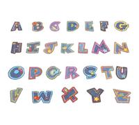 Toyvian 26 Stück Aufbügelflicken Buchstaben Gestickte Filz Applikationen für Kleidung und Jeans Bunt zum Aufbügeln für Selbstgemacht Nähen und Reparatur