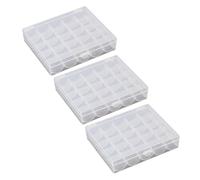 Toyvian 3 Stück Spulenbox Transparenter Aufbewahrungskoffer mit 25 Fächern Organizer für Nähmaschinenspulen und Bastelbedarf Leichter Sicher Verschließbarer Kunststoffkoffer für Reise und