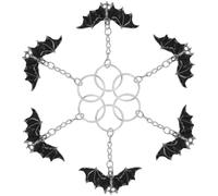 Toyvian 6 Stück Schlüsselornament Fledermaus Taschenanhänger aus Metall in Silber Leicht und Einfach zu Tragen als Party Dekoration und Geschenk für Halloween
