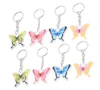 Toyvian 8 Stück Teiliges Schmetterlings schlüsselanhänger Bunte Cartoon anhänger Langlebige Acrylmaterialien Vielseitig für Schlüssel Taschen Rucksäcke Festliche Tier design Dekoration