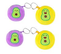 Toyvian Cartoon Kopfhörertasche Leichte Schützende Münz und Schlüsselbörse aus Flanell für Mädchen 4 Stück mit Reißverschluss zum Einkaufen und Strand