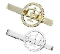 Toyvian Edelstahl Krawattenklammern 2 Stück Waage Motiv für Herren Business und Hochzeit Rutschfester Halt Silber und Goldene Clips