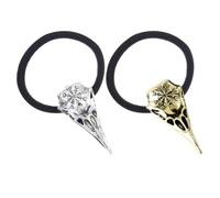 Toyvian Elastische Haargummis Vielseitiges Design und Elastizität mit Totenkopf Symbol 2 Stück aus Legierung Modisches Haaraccessoire für Damen und Teenager