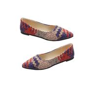 Toyvian Flache Damen Loafers mit Atmungsaktivem Material Weiches Innenfutter und Bequeme Sohle Schlanker Stil für Alltag Schule und Büro Modische Slipper in Orange