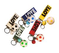 Toyvian Fußball Schlüsselanhänger Dekorativer Autoschmuck 5 Stück aus Metall und Kunststoff als Fussball Party Deko und Fussball Fest Deko für Sportfans und Fans