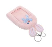 Toyvian Kawaii Plüsch Schlüsselanhänger Hase mit Kartenhalter Niedlicher Id Card Sleeve und Photocard Keychain für Mädchen und Frauen Weicher Cartoon Bunny Anhänger als Praktisches