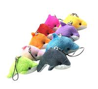 Toyvian Plüsch Delfin Anhänger 3D Mini Kuscheltier Schlüsselanhänger Weich Stofftier Dekoration Für Tasche Telefon Geschenk 3.1X0.8X2 Zoll