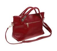 Toyvian Vintage Leder Crossbody Bag Damen Ölgewachstes Echtes Leder Große Kapazität Schultertasche für Alltag Arbeit Shopping Langlebig und Komfortabel Edles Design in Dunkelrot