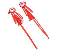 TOYZFRIENDY 1 Paar Haarspangen mit Quasten und Fellbommel Chinesischer Neujahrs Kopfschmuck in Rot Haarnadeln für Babys und Mädchen