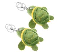 TOYZFRIENDY 2 Stück Kuscheliger Plüsch Schildkröten Schlüsselanhänger mit Silbernem Metallkarabiner Weicher Taschenanhänger Niedliche Schildkrötenform für Rucksack Handtasche Schule und