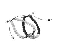 TOYZFRIENDY 2 Stück Verstellbares Fußball Perlenarmband Schweißresistente Sportarmbänder für Damen und Herren Handgewebte Fußballaccessoires als Gastgeschenk für Spieltage