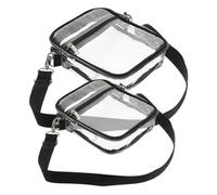 TOYZFRIENDY 2stücke PVC Transparente Umhängetasche Durchsichtige Tasche Mit Reißverschluss Stadionzugelassene Kleine Tasche Für Damen Transparente Reisetasche Robuste Und Stilvolle Für Konzert
