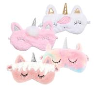 TOYZFRIENDY 4 Stück Teiliges Einhorn Schlafmasken Weiche Atmungsaktive mit Farbverlauf Wiederverwendbar und Leicht für Damen und Herren für Erholsamen Schlaf und Entspannung