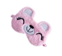 TOYZFRIENDY Schlafmaske aus Weichem Plüsch mit Bärchenmotiv Lichtblockierend und Hautfreundlich Atmungsaktiv und Bequem für Ungestörten Schlaf für Mittagsschlaf und Reisen Rosa
