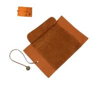 TOYZFRIENDY Vintage Stil Federmäppchen Roll up aus Robustem Segeltuch Leder Großes Federmäppchen mit Praktischem Stiftschutz Tragbares Mäppchen für Künstler und Schüler für Buntstifte und