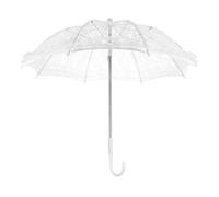 TOYZFRIENDY Weißer Spitzenschirm Kleiner Leichter Bühnenregenschirm mit Glattem Griff Fotorequisite und Dekoration für Theateraufführungen und Feiern