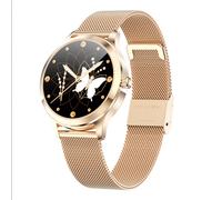 TPFNet Damen Smart Watch / Fitness Tracker IP68 - Milanaise oder Diamant Armband - Android & IOS - verschiedene Farben - Gold Milanaise