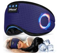 TPfocus Schlafmaske Kopfhörer Seitenschläfer Schlafmaske Bluetooth Waschbar Lichtblockierende Schlafbrille mit Mikrofon für Reisen/Nickerchen/Yoga/Meditation/Schlafen