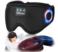 TPfocus Schlafmaske mit Bluetooth, ASMR, kabellose Musik Schlafmaske, Ultraweiche KopfhörerU Seitenschläfer/Büro/Reisen/Geburtstag für Männer, Frauen (3D Black)