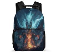 TPISLI Kinderrucksack Böse Drache für Mädchen 6-10 Jahre, Schulrucksack mit Drache Schultasche Klasse 4-6, School Bag, Gepolsterter Rücken, Stabiler Griff, Reise Ausflug