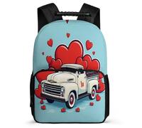 TPISLI Kinderrucksack Car Muster Klasse 3 für Kinder Schüler Schulrucksack Herz Cars 8-12 Jahre School Bag, 1680D Gewebe Weiche Filzdetails für Schulweg Ausflug