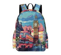 TPISLI Kinderrucksack London Big Ben für Jungen 7 Jahre London Stadtbild Schultaschen für Mädchen Klasse 2, Schultasche 15,6 Zoll Laptop Freizeit Alltag Reise Outdoor Schulweg