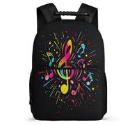 TPISLI Kinderrucksack Singer Music Lover 8 Jahre für Kinder Schüler Schultasche Musical Symbols Klasse 1 School Bag, Gepolsterter Rücken Leicht Robust Outdoor Alltag