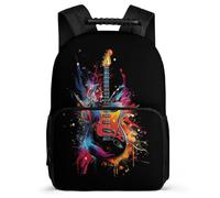 TPISLI Kinderrucksack Singer Music Lover Klasse 2 für Teenager Schultasche Gitarre Design 8-12 Jahre Daypack, Stabiler Griff Weiche Filzdetails für Outdoor Alltag